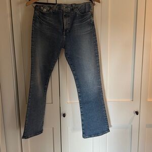 AG high rise slim flare crop blue Denim Jeans
